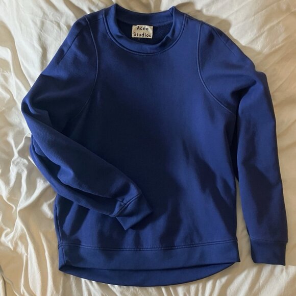 Acne Studios Crewneck Sweatshirt Size Small Blue - Picture 1 of 4